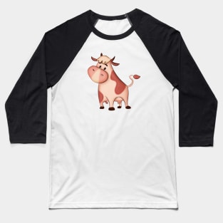 Cute Cow Drawing Baseball T-Shirt